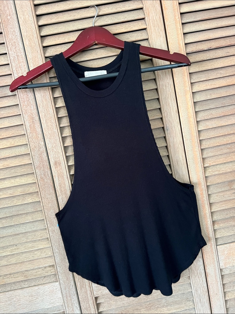 Joah Brown Black Ribbed Racerback Tank
